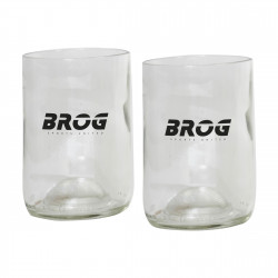 2 Verres à partir de bouteille de vin recyclées Fabrication Europe translucide