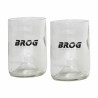 2 Verres à partir de bouteille de vin recyclées Fabrication Europe translucide