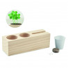 Support bureau écologique en bois pour téléphone & stylos avec graine