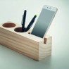 Support bureau écologique en bois pour téléphone & stylos avec graine