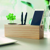 Support bureau écologique en bois pour téléphone & stylos avec graine