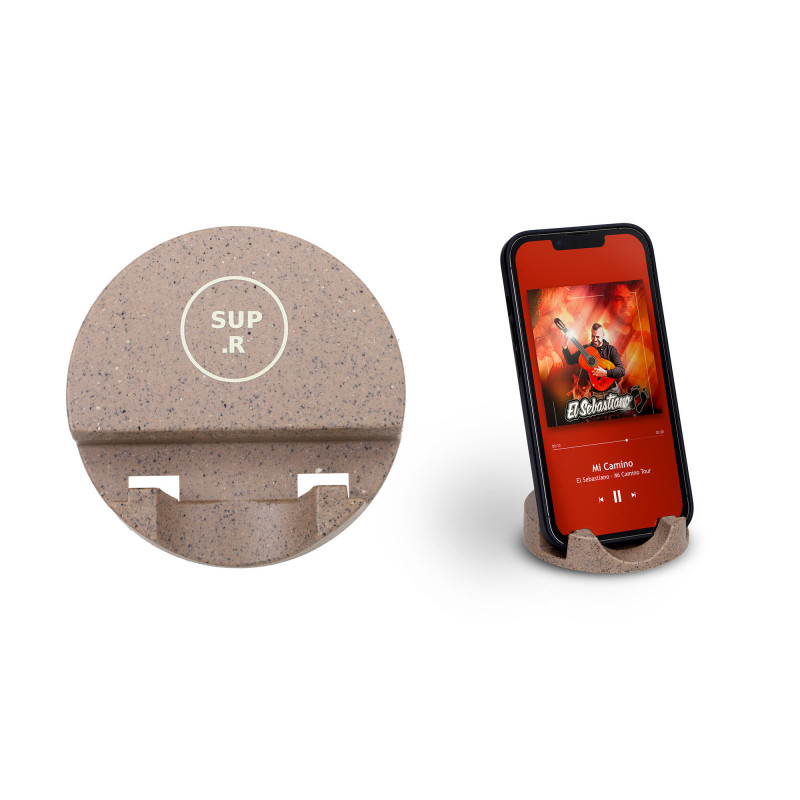 Support de téléphone en bioplastique fabrication France et recyclable - tasse 320ml avec marquage inclus quadri