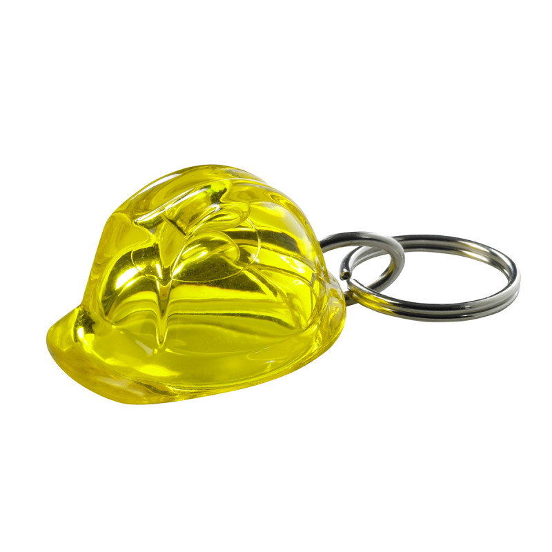 Porte-clés casque de chantier en plastique recyclé