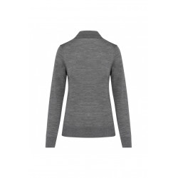 Pull à col roulé 100% laine Merinos Femme gris