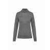 Pull à col roulé 100% laine Merinos Femme gris