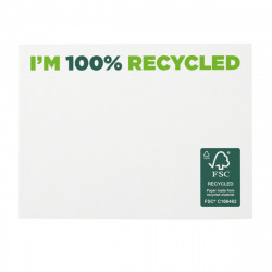 Notes adhésives écologiques 100 x 75mm 100 Feuilles - recyclé et FSC avec marquage inclus 1 coul