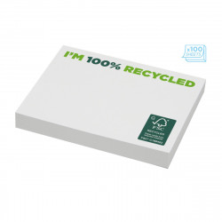 Notes adhésives écologiques 100 x 75mm 100 Feuilles - recyclé et FSC avec marquage inclus 1 coul