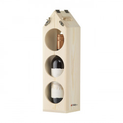 Coffret à vin 1 bouteille & Casier à vin 3 bouteilles bois FSC®
