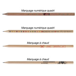 Crayon écologique en bois - Rond, coupé - 17,6cm FRANCE - forêts gérées (marquage inclus)