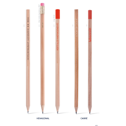 Crayon écologique en bois - Rond, coupé - 17,6cm FRANCE - forêts gérées (marquage inclus)