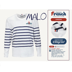 Marinière Malo unisexe 100% COTON BIO - Fabrication FRANCE