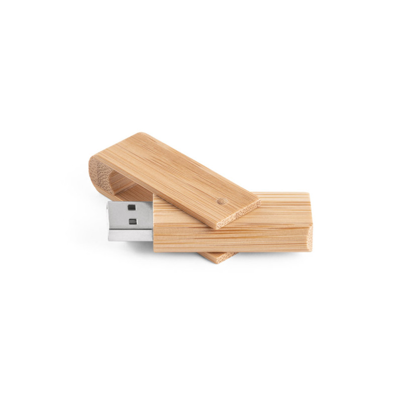 Clé usb en bambou pivotante