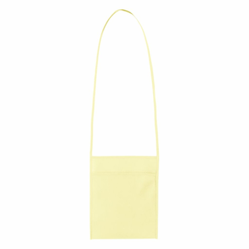 Porte-verre pochette tour du cou en TNT beige