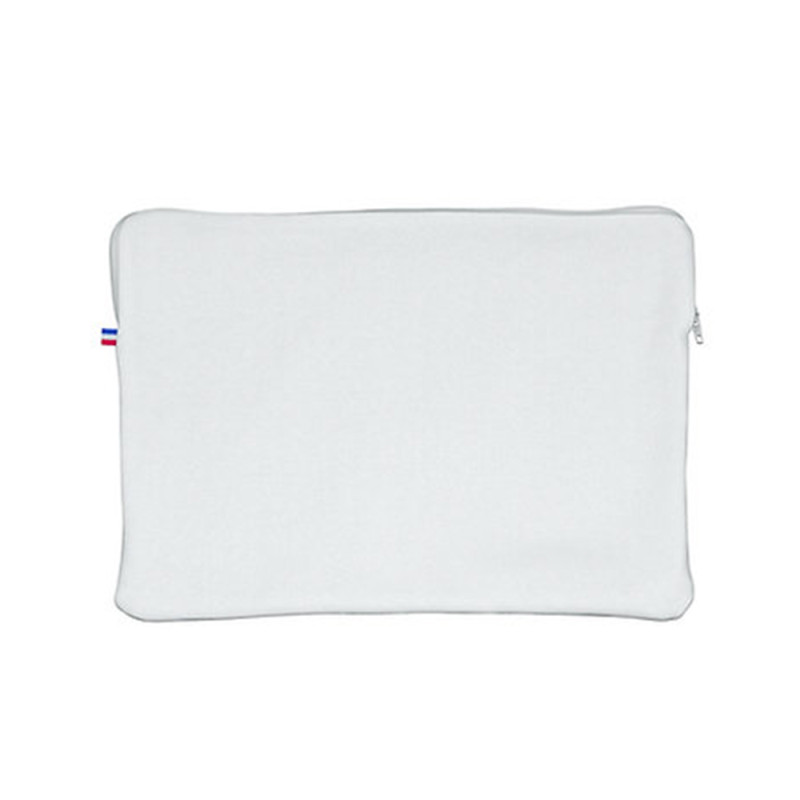 Pochette à ordinateur housse fabriquée en FRANCE coton Bio blanc