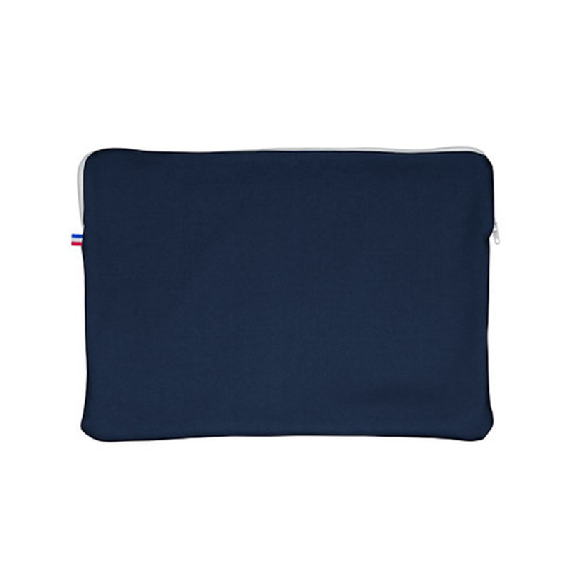 Pochette à ordinateur housse fabriquée en FRANCE coton Bio bleu marine
