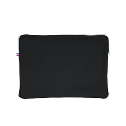 Pochette à ordinateur housse fabriquée en FRANCE coton Bio noir
