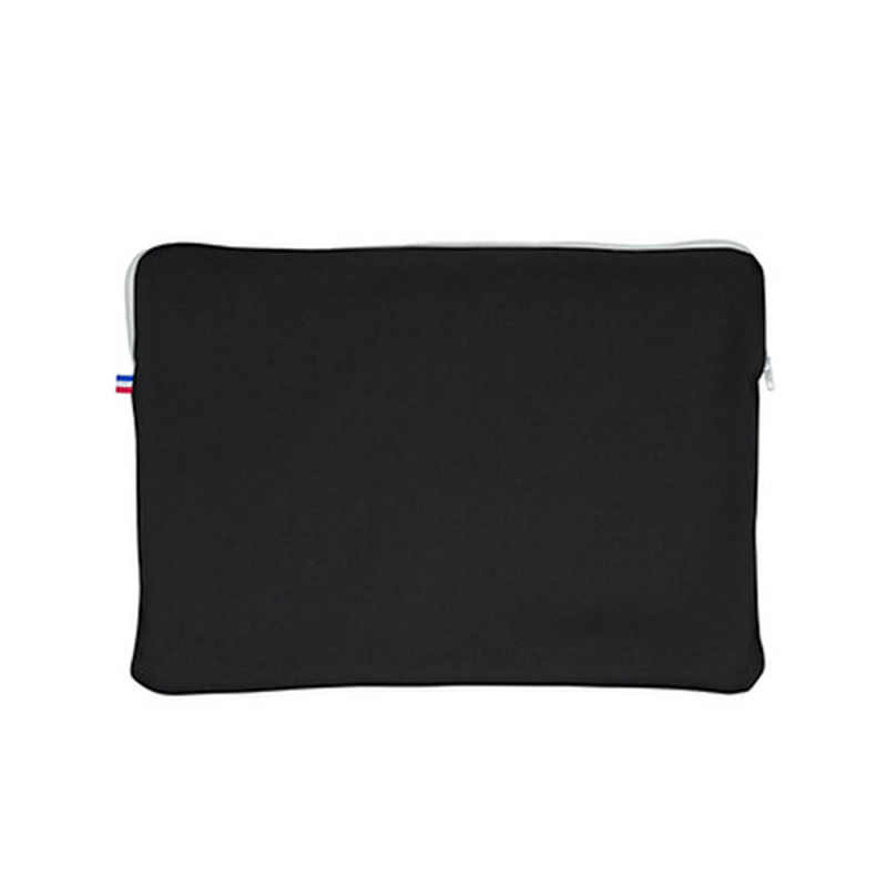 Pochette à ordinateur housse fabriquée en FRANCE coton Bio noir