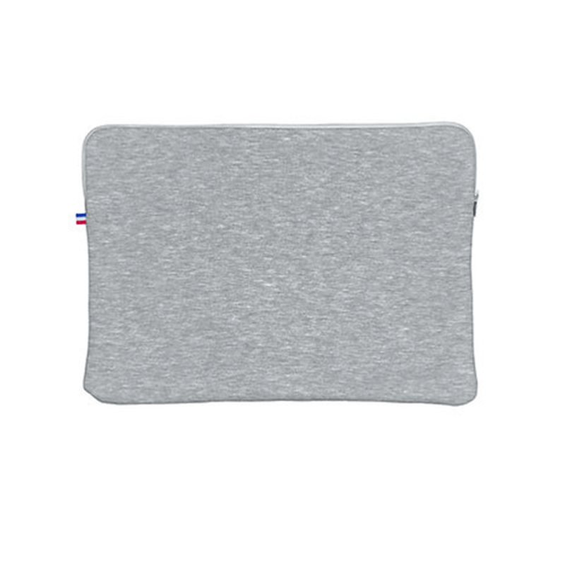 Pochette à ordinateur housse fabriquée en FRANCE coton Bio Gris