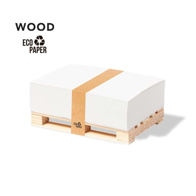 Bloc papier sur palette bois non-repositionnable NOTE-PALET-11,5x7,3-HIBO-MKT