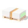 Bloc papier sur palette bois non-repositionnable NOTE-PALET-11,5x7,3-HIBO-MKT marquage