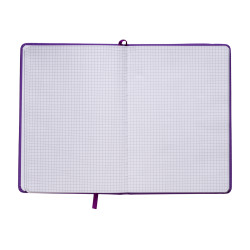 Carnet de notes A5 (21x15cm) avec papier quadrillé violet