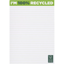 BLOC NOTES PAPIER RECYCLÉ - Format A5 - 50 feuilles (papier FSC fabrication Europe)