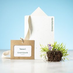 Porte badge en carton RECYCLÉ avec papier semences