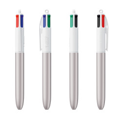 Stylo BIC® 4 couleurs bille GLACÉ 0000_1057 Blanc-argent glacé
