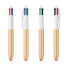 Stylo BIC® 4 couleurs bille GLACÉ 0000_1057 Blanc-Or glacé