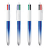 Stylo BIC® 4 couleurs bille BICOLOR METALLIC FRANCE avec marquage inclus 1 coul Bleu marine argent