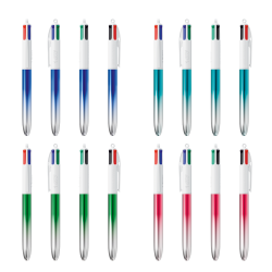 Stylo BIC® 4 couleurs bille BICOLOR METALLIC FRANCE avec marquage inclus 1 coul 4 versions