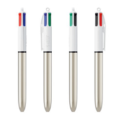 Stylo 4 couleurs BIC® SHINE 1106 (5 finitions) 3460001106 marquage 1 coul ARGENT