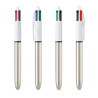 Stylo 4 couleurs BIC® SHINE 1106 (5 finitions) 3460001106 marquage 1 coul ARGENT