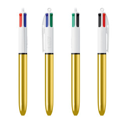 Stylo 4 couleurs BIC® SHINE 1106 (5 finitions) 3460001106 marquage 1 coul OR