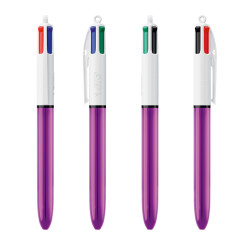 Stylo 4 couleurs BIC® SHINE 1106 (5 finitions) 3460001106 marquage 1 coul VIOLET