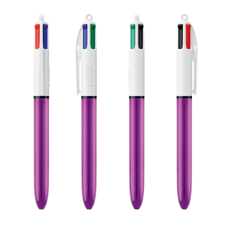 Stylo 4 couleurs BIC® SHINE 1106 (5 finitions) 3460001106 marquage 1 coul VIOLET