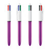 Stylo 4 couleurs BIC® SHINE 1106 (5 finitions) 3460001106 marquage 1 coul VIOLET