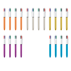 Stylo 4 couleurs BIC® SHINE 1106 (5 finitions) 3460001106 marquage 1 coul 5 VERSIONS
