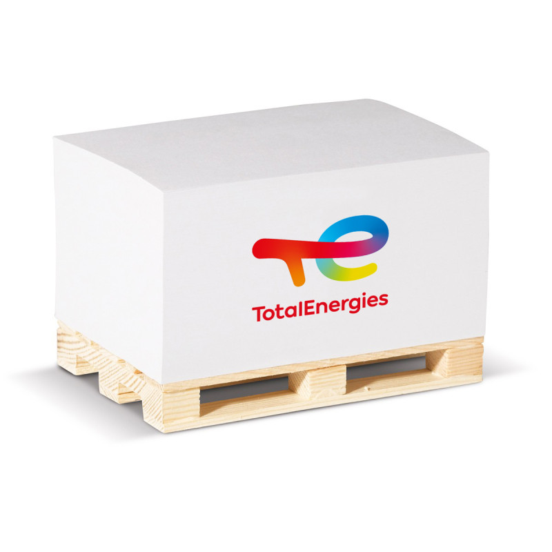 Cube papier 12x8x6 cm FSC sur PALETTE bois QUADRI
