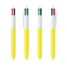 Stylo BIC® 4 couleurs bille ORIGINAL "Classique" BLANC-JAUNE