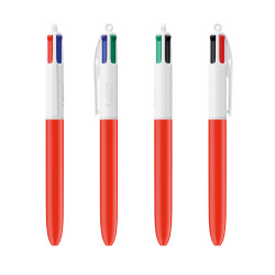 Stylo BIC® 4 couleurs bille ORIGINAL "Classique" BLANC-ROUGE