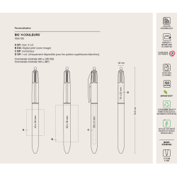 Stylo BIC® 4 couleurs bille ORIGINAL "Classique" FRANCE