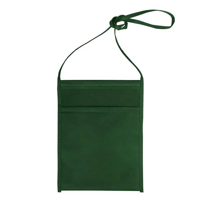 Porte-verre pochette tour du cou en TNT vert bouteille