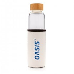 Bouteille en verre 550ml avec housse texturé