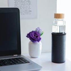Bouteille en verre 550ml avec housse texturé