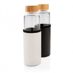 Bouteille en verre 550ml avec housse texturé