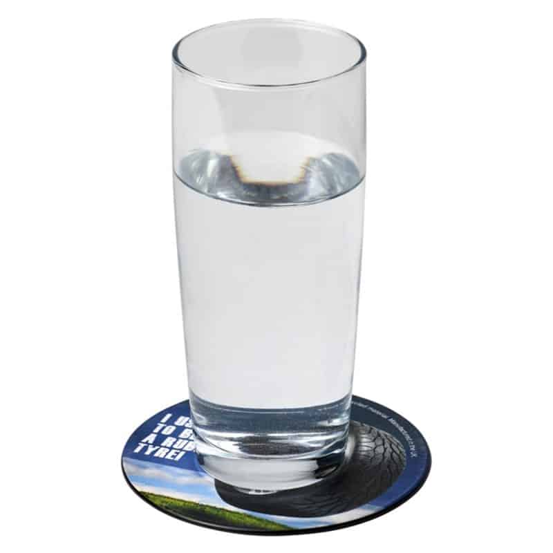 Sous-verre écologique rond recyclé en pneu