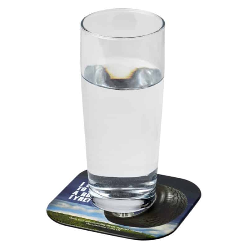 Sous-verre écologique rond recyclé en pneu