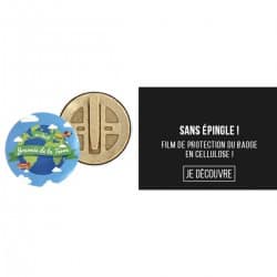 Badge bois et amidon de maïs biodégradable