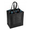 Sac porte-bouteilles (6) - sac shopping noir non-tissé solide